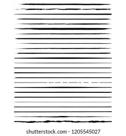 Set of 25 pieces grunge edges.Grunge borders.Vector brush strokes