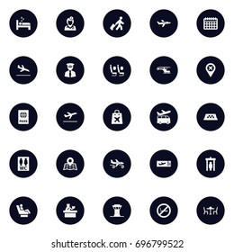 Set Of 25 Plane Icons Set.Collection Of Chopper, Tourism, Hostess And Other Elements.