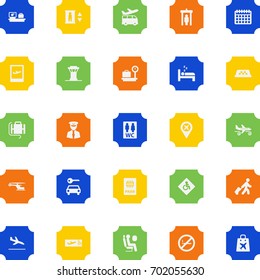 Set Of 25 Plane Icons Set.Collection Of Aviator, Chopper, Airport Gate And Other Elements.