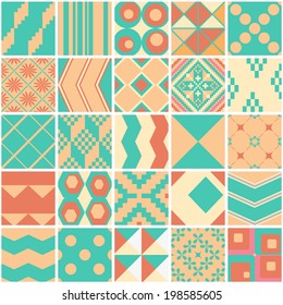 Set of 25 seamless patterns. Seamless pattern can be used for wallpaper, pattern fills, web page background, surface textures.