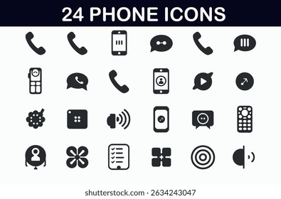 Conjunto de 25 ícones de interface do usuário preto sólido para aplicativos móveis ou da Web