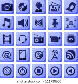 Set from 25 (twenty five) multimedia icons