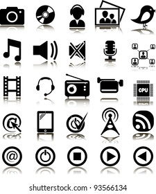 Set from 25 (twenty five) multimedia icons