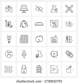 Set of 25 UI Icons and symbols for network; avatar; look; profile; avatar Vector Illustration