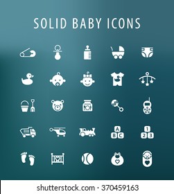 Set of 25 Universal Baby Icons. Isolated Elements.