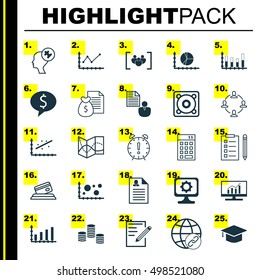 Set Of 25 Universal Editable Icons For Airport, Business Management And Marketing Topics. Includes Icons Such As Investment, Changes Graph, Business Deal And More.