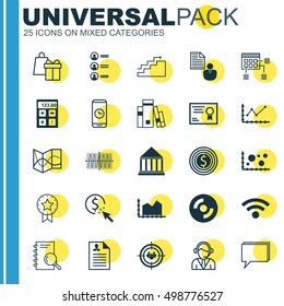 Set Of 25 Universal Editable Icons For Airport, Statistics And Human Resources Topics. Includes Icons Such As Financial, Report, Job Applicants And More