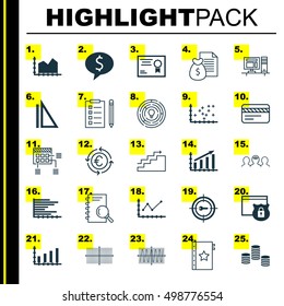 Set Of 25 Universal Editable Icons For Marketing, Statistics And Human Resources Topics