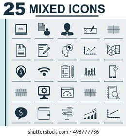Set Of 25 Universal Editable Icons For Airport, Education And SEO Topics