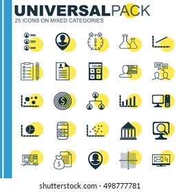 Set Of 25 Universal Editable Icons For Statistics, Airport And Human Resources Topics. Includes Icons Such As Chemical, Dynamics, Job Applicants And More Elements