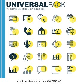 Set Of 25 Universal Editable Icons For Airport, SEO And Project Management Topics. Includes Icons Such As Comparsion, Decision Making, Present And More.