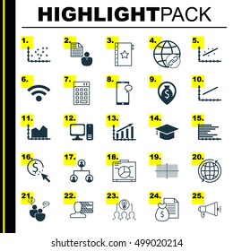 Set Of 25 Universal Editable Icons For SEO, Airport And Advertising Topics. Includes Icons Such As Board, Graduation, Messaging And More.