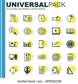 Set Of 25 Universal Editable Icons For Airport, SEO And Marketing Topics. Includes Icons Such As Bank Payment, Time Management, Raise Diagram And More