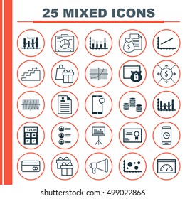 Set Of 25 Universal Editable Icons For Airport, SEO And Statistics Topics. Includes Icons Such As Curriculum Vitae, Money, Certificate And More.