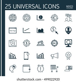 Set Of 25 Universal Editable Icons For Airport, Statistics And Business Management Topics. Includes Icons Such As Discussion, Money Recycle, Personal Skills And More.