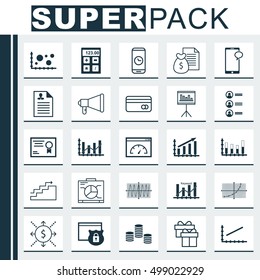 Set Of 25 Universal Editable Icons For Statistics, Marketing And Human Resources Topics. Includes Icons Such As Raise Diagram, Line Up, Messaging And More.