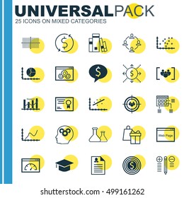 Set Of 25 Universal Editable Icons For Human Resources, Advertising And Marketing Topics. Includes Icons Such As Female Application, Library, Analytics And More.