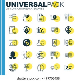 Set Of 25 Universal Editable Icons For Airport, Human Resources And SEO Topics. Includes Icons Such As Schedule, Presentation, Blank Cd And More.