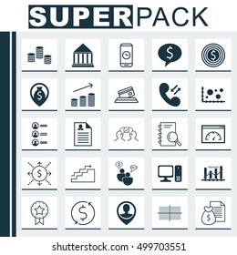 Set Of 25 Universal Editable Icons For SEO, Advertising And Education Topics. Includes Icons Such As Call Duration, Credit Card, Money And More.