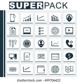 Set Of 25 Universal Editable Icons For Human Resources, Marketing And Project Management Topics. Includes Icons Such As Decision Making, Job Applicants, Video Player And More.