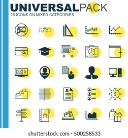 Set Of 25 Universal Editable Icons For SEO, Computer Hardware And Airport Topics. Includes Icons Such As Coaching, Opportunity, Report And More.