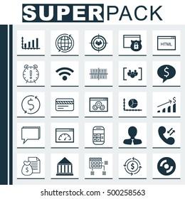 Set Of 25 Universal Editable Icons For Advertising, Travel And Education Topics. Includes Icons Such As Cellular Data, Conference, Focus Group And More.