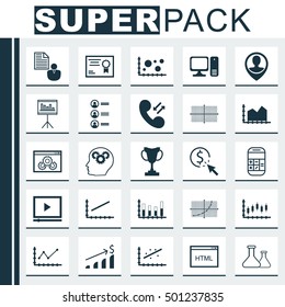 Set Of 25 Universal Editable Icons For Human Resources, Computer Hardware And Marketing Topics. Includes Icons Such As Successful Investment, Analytics, Report And More.