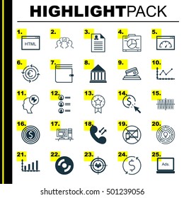 Set Of 25 Universal Editable Icons For Advertising, Airport And Business Management Topics. Includes Icons Such As PPC, Female Application, Innovation And More.
