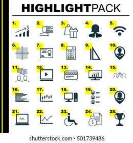 Set Of 25 Universal Editable Icons For Hr, Tourism And Travel Topics. Includes Icons Such As Job Applicants, Business Woman, Video Player And More.
