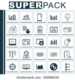 Set Of 25 Universal Editable Icons For School, Traveling And Management Topics. Includes Icons Such As Certificate, Blank Cd, Keyword Optimisation And More.