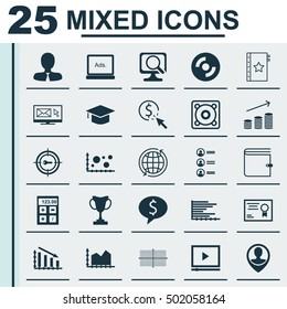 Set Of 25 Universal Editable Icons For Human Resources, Project Management And Hr Topics. Includes Icons Such As Comparsion, Music, Business Deal And More.