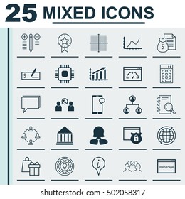 Set Of 25 Universal Editable Icons For Hr, Marketing And Education Topics