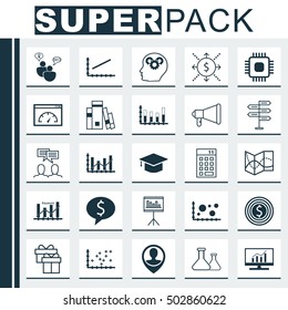 Set Of 25 Universal Editable Icons For Human Resources, Education And Airport Topics. Includes Icons Such As Chemical, Discussion, Announcement And More.