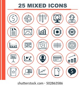 Set Of 25 Universal Editable Icons For Marketing, Airport And Human Resources Topics. Includes Icons Such As Coins Growth, Personal Skills, Analytics And More.