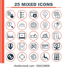 Set Of 25 Universal Editable Icons. Can Be Used For Web, Mobile And App Design. Includes Icons Such As Bank Card, PC, Credit Card And More.