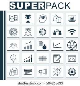 Set Of 25 Universal Editable Icons. Can Be Used For Web, Mobile And App Design. Includes Icons Such As Shopping, Discussion, Line Up And More.
