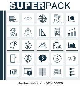 Set Of 25 Universal Editable Icons. Can Be Used For Web, Mobile And App Design. Includes Icons Such As Graphical Grid, Computer, World And More.