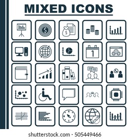 Set Of 25 Universal Editable Icons. Can Be Used For Web, Mobile And App Design. Includes Icons Such As Successful Investment, Website Performance, Dynamics And More.