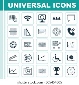 Set Of 25 Universal Editable Icons. Can Be Used For Web, Mobile And App Design. Includes Icons Such As Line Graph, Appointment, Plot Diagram And More.
