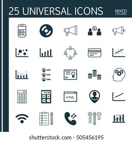 Set Of 25 Universal Editable Icons. Can Be Used For Web, Mobile And App Design. Includes Icons Such As Keyword Optimisation, Financial, Comparison And More.