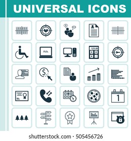 Set Of 25 Universal Editable Icons. Can Be Used For Web, Mobile And App Design. Includes Icons Such As Present Badge, Appointment, Keyword Marketing And More.