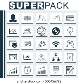 Set Of 25 Universal Editable Icons. Can Be Used For Web, Mobile And App Design. Includes Icons Such As Collaborative Solution, Bank Card, Sliced Pizza And More.