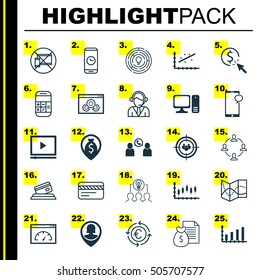 Set Of 25 Universal Editable Icons. Can Be Used For Web, Mobile And App Design. Includes Icons Such As Collaboration, Collaborative Solution, Call Duration And More.