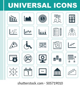Set Of 25 Universal Editable Icons. Can Be Used For Web, Mobile And App Design. Includes Icons Such As Schedule, Financial, Education Center And More.