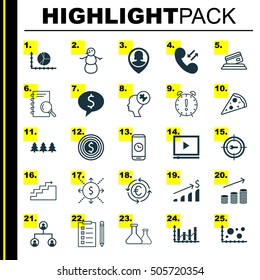 Set Of 25 Universal Editable Icons. Can Be Used For Web, Mobile And App Design. Includes Icons Such As Business Deal, Pin Employee, Comparison And More.