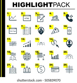 Set Of 25 Universal Editable Icons. Can Be Used For Web, Mobile And App Design. Includes Icons Such As PPC, Discussion, Dynamics And More.