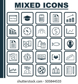 Set Of 25 Universal Editable Icons. Can Be Used For Web, Mobile And App Design. Includes Icons Such As Pin Employee, Discussion, Reminder And More.