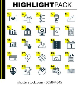 Set Of 25 Universal Editable Icons. Can Be Used For Web, Mobile And App Design. Includes Icons Such As Money Recycle, PC, Chemical And More.