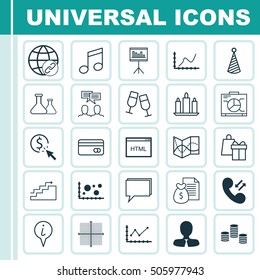 Set Of 25 Universal Editable Icons. Can Be Used For Web, Mobile And App Design. Includes Icons Such As Coding, Manager, Connectivity And More.