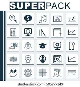 Set Of 25 Universal Editable Icons. Can Be Used For Web, Mobile And App Design. Includes Icons Such As Investment, Collaborative Solution, Present Badge And More.